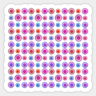 Colorful retro circles pattern design Sticker